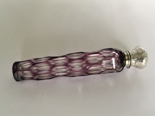 A Superb Victorian Silver Mounted Amethyst Scent Flask
