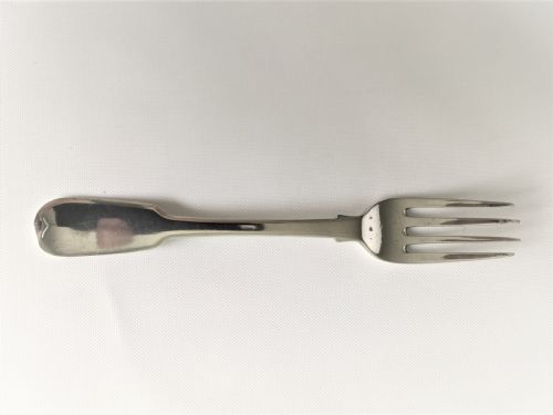 fig 1. A collectable Irish silver oyster fork