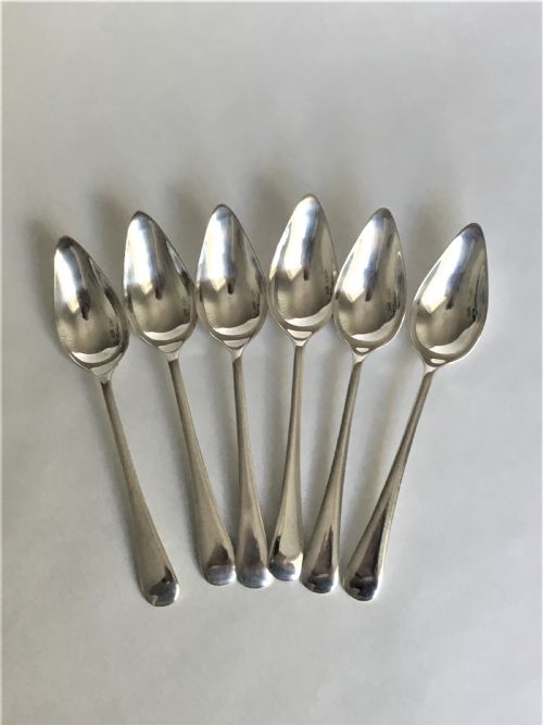 A Rare Set of Six Silver Grapefruit Spoons