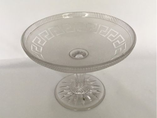 A Gorgeous Victorian Greek Key Patterned Glass Tazza