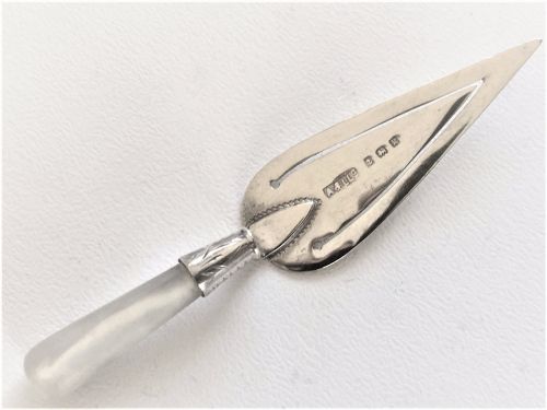 A Charming Edwardian Silver & Mother-of-pearl Bookmark