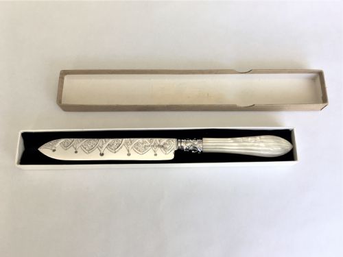 A Fabulous Mid Victorian Silver Bladed Wedding Cake Knife