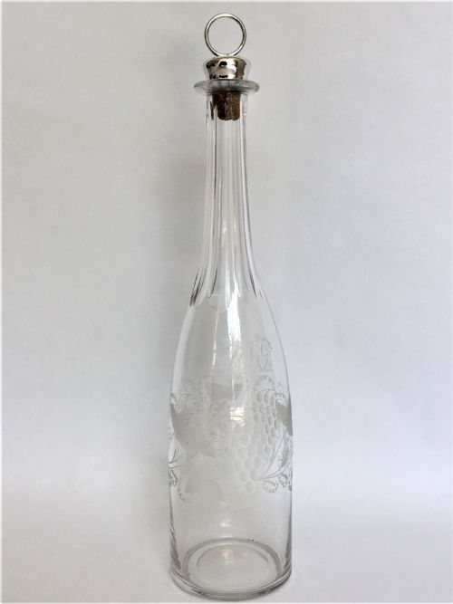 fig 1. A Victorian etched wine bottle & silver stopper