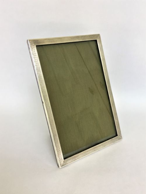 An Art Deco Engine Turned Silver Photo Frame