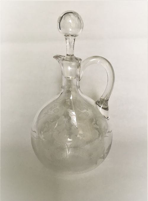 A Victorian Flower and Fern Etched Wine Jug