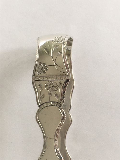 fig 1. A superb pair of 18th Century silver tongs