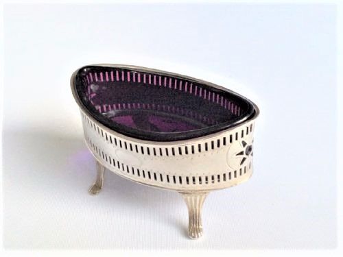 A Charming Edwardian Silver & Amethyst Condiment Tub