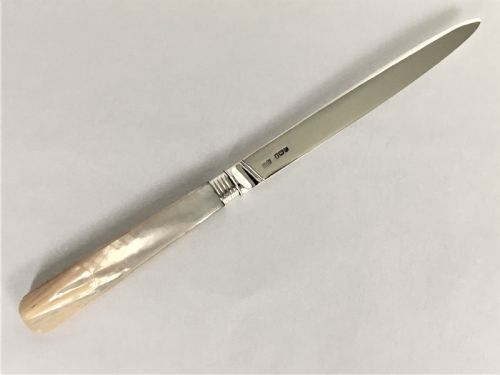 A Handsome Georgian Silver & Mother-of-pearl Letter Opener