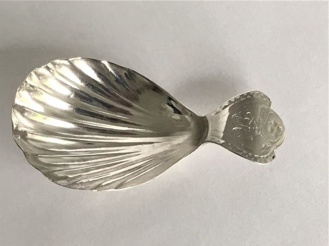 A Gorgeous 18th Century Silver Caddy Spoon