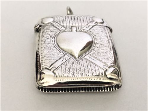 fig 1. An unusual Edwardian Chester silver  'spades' vesta