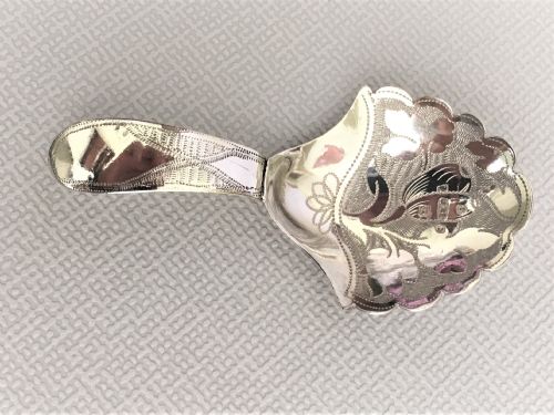 A Gorgeous William IV Silver Caddy Spoon