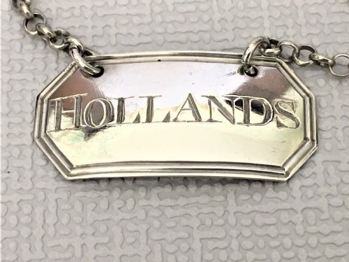 fig 1. A lovely Georgian silver 'Hollands' decanter label