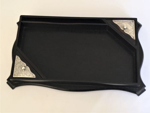 fig 1. A handsome silver mounted ebony desk tidy