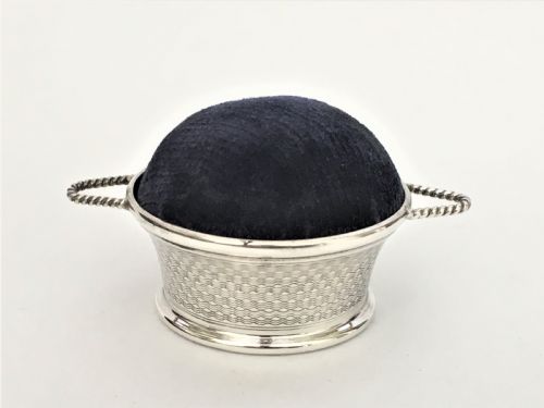A Novelty Silver Basket Pin Cushion