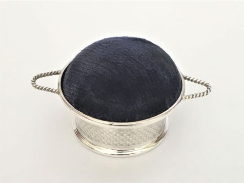 fig 1. A novelty silver basket pin cushion