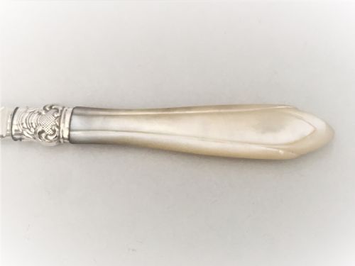 fig 1. A handsome silver & mother-of-pearl letter opener