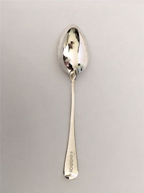 fig 1. A good set of six Newcastle silver teaspoons
