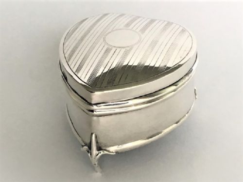 A Charming Silver Heart Shaped Trinket Box