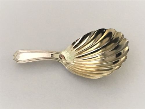 An 18th Century Silver Gilt Caddy Spoon
