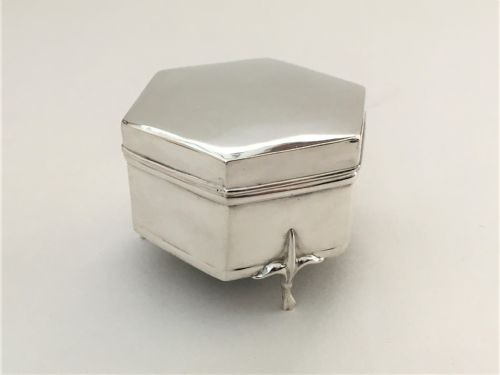 A Delightful Hexagonal Silver Trinket Box