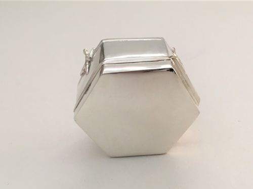 fig 1. A delightful hexagonal silver trinket box