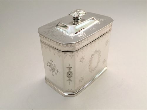 A Large & Handsome Victorian Silver Plated Tea Caddy