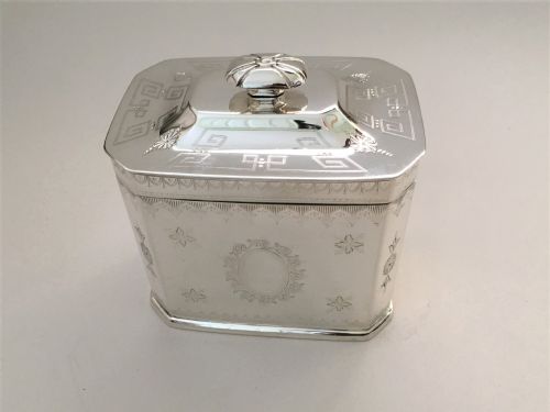 fig 1. A large & handsome Victorian silver plated tea caddy
