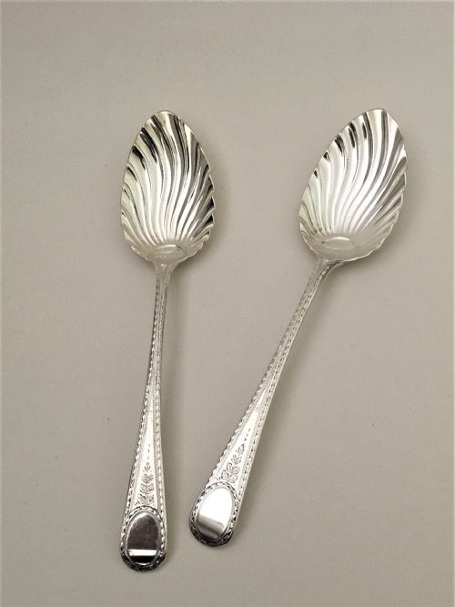 A Fabulous Pair of Georgian Silver Serving Spoons