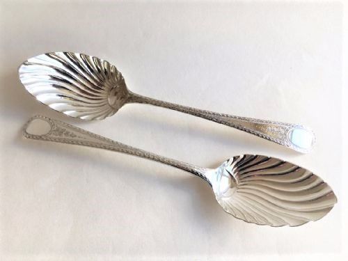 fig 1. A fabulous pair of Georgian silver serving spoons