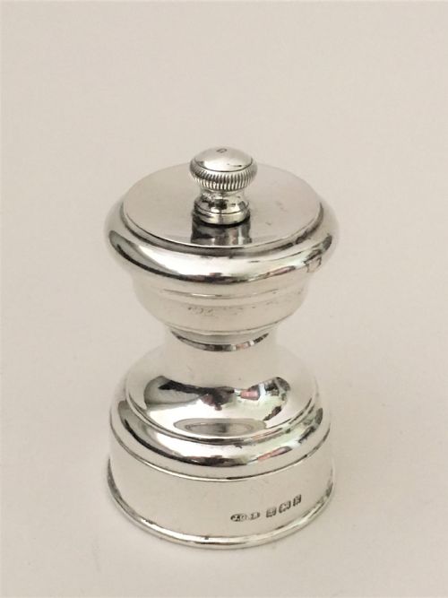 A Gorgeous All Silver Edwardian Pepper Grinder