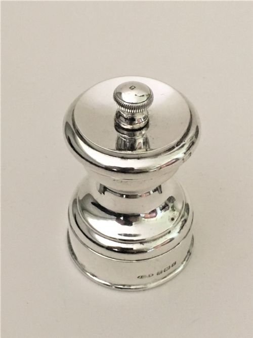 fig 1. A gorgeous all silver Edwardian pepper grinder