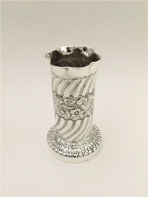 A Lovely Victorian Silver Spill Vase
