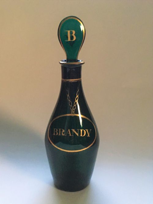 A Rare Georgian Bristol Green Brandy Decanter