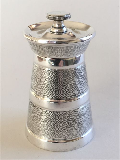 A Handsome Art Deco Silver Pepper Grinder