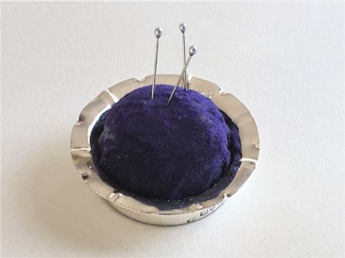 An Unusual Novelty Chester Silver 'Pie' Pin Cushion