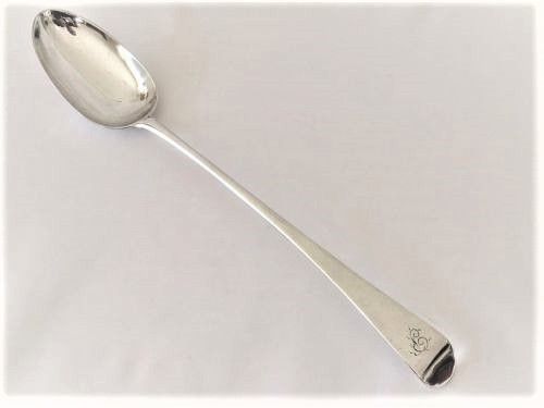 A Handsome 18th Century Silver Stuffing Spoon