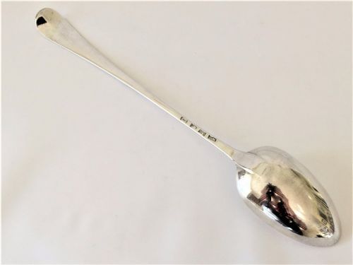 fig 1. A handsome 18th Century silver stuffing spoon