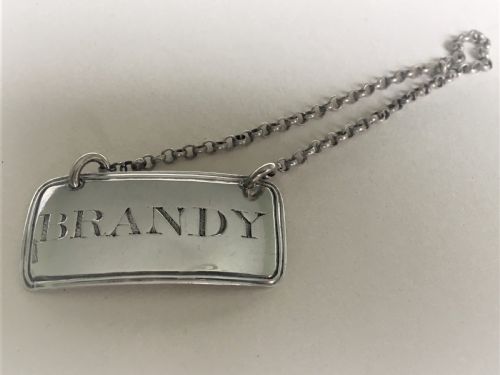 A Fine Georgian Silver Brandy Decanter Label