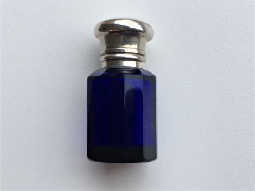 fig 1. A Victorian silver mounted Bristol blue scent bottle