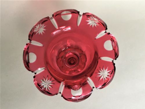 fig 1. A Victorian cranberry Bohemian condiment dish