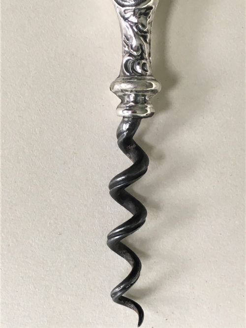 fig 1. An unusual Edwardian silver handled corkscrew