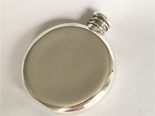 A Stylish All Silver Hip Flask by Mappin & Webb