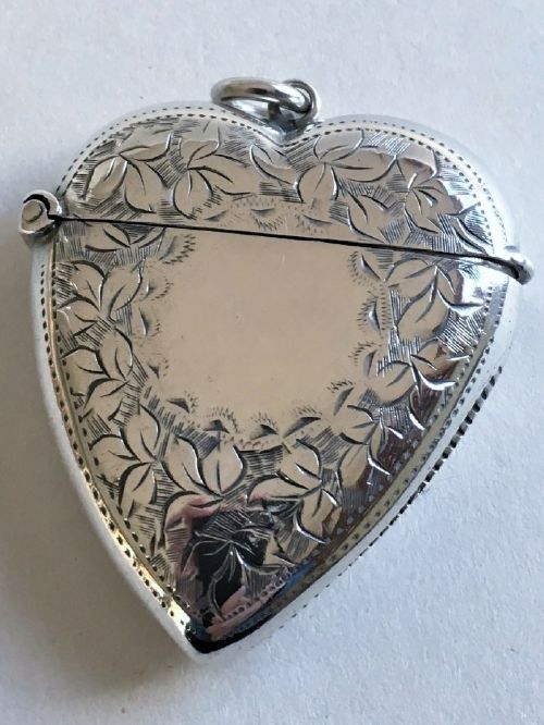 A Chester Silver Victorian Heart Vesta