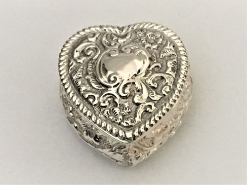 A Charming Victorian Silver Heart Pill Box