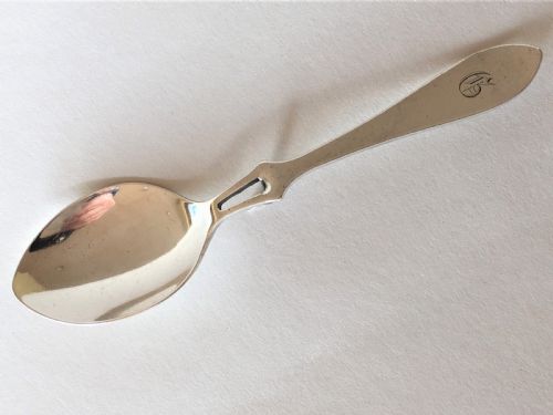 An Edwardian Silver Honey Spoon of Patented Design