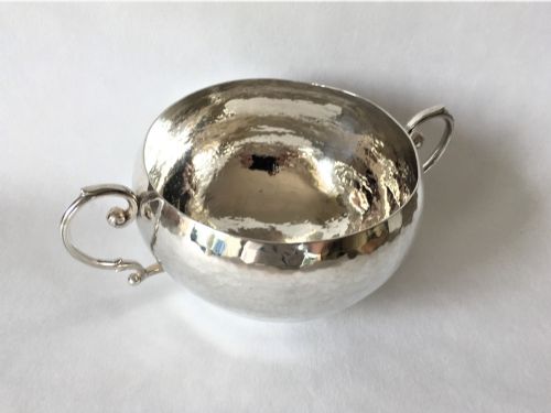 fig 1. A fabulous arts & Crafts spot hammered silver bowl