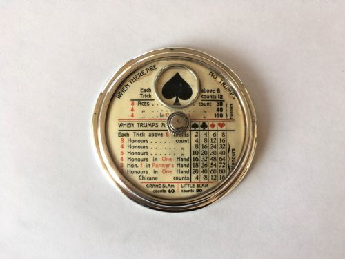 fig 1. A rare Edwardian silver trump marker with rules