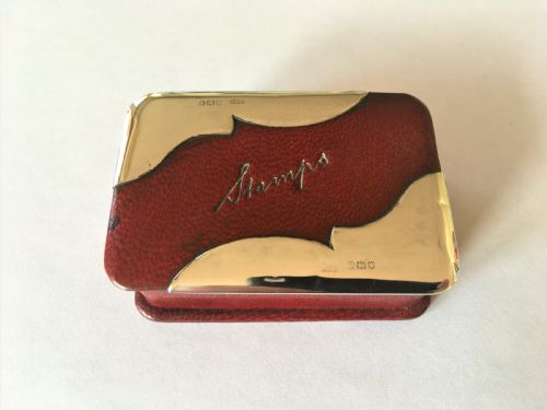 An Edwardian Silver Mounted Triple Stamp Box