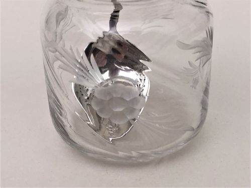 fig 1. A delightful Edwardian silver mounted preserve jar and spoon
