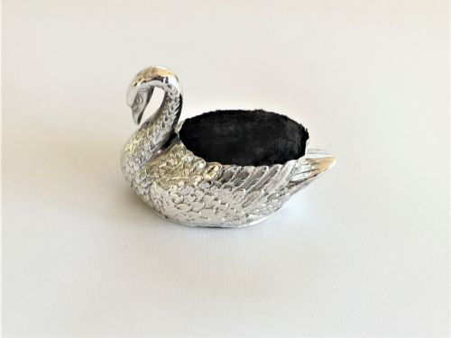 A Rare Edwardian Silver Swan Pincushion